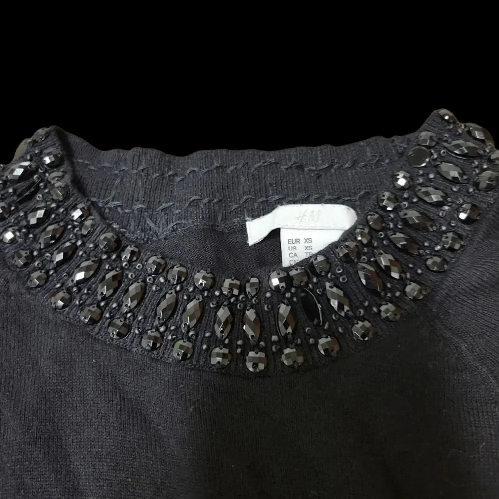 H&M Mini Dress with Jeweled Collar